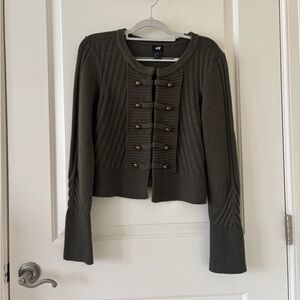 H&M Green Military Cardigan